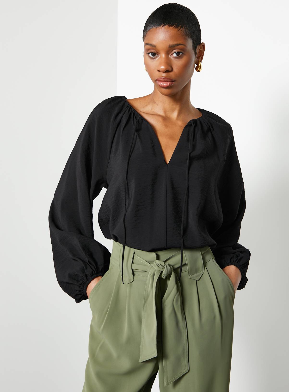 For All the Love Tie Neck Volume Blouse 10 - Image 3