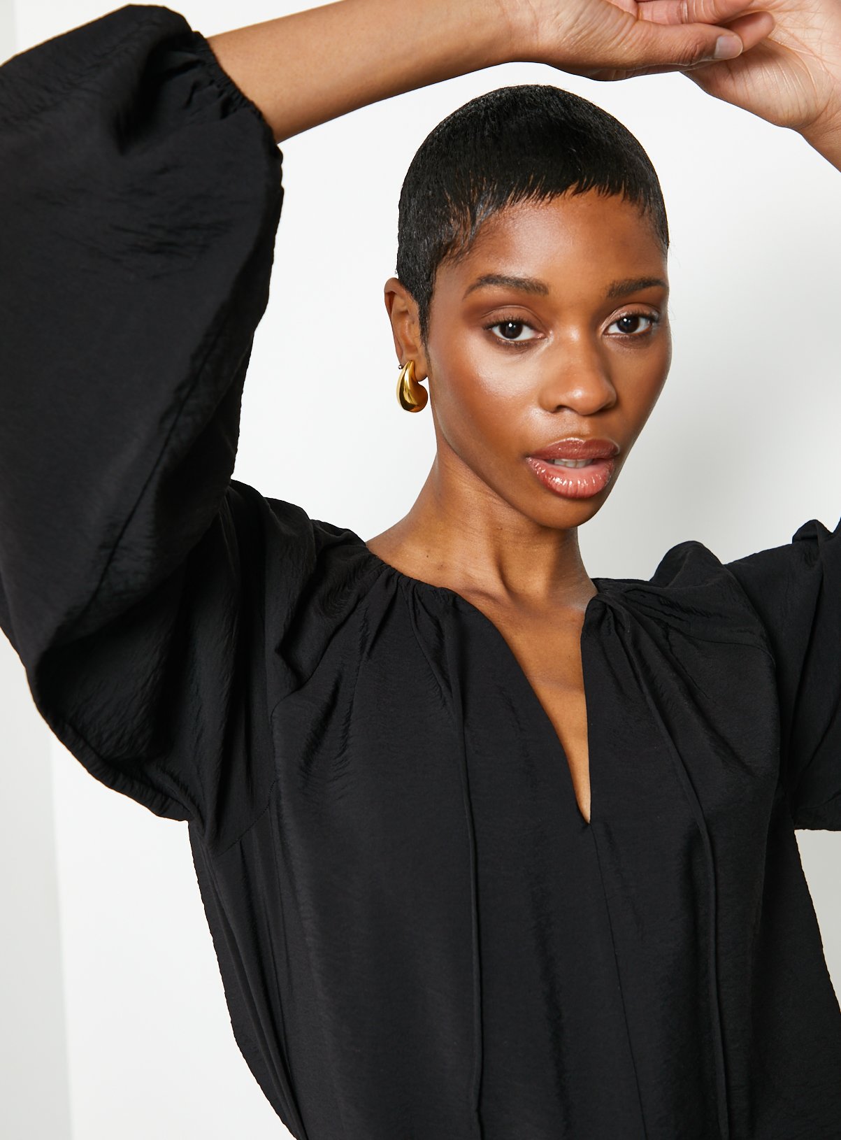 For All the Love Tie Neck Volume Blouse 10 - Image 4 thumbnail