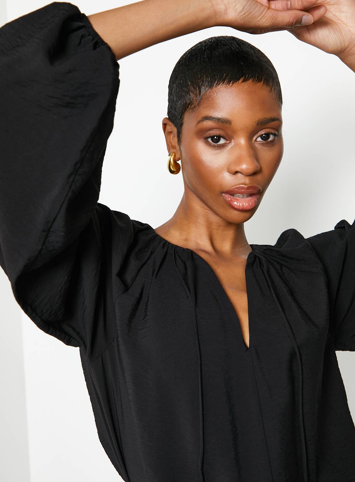For All the Love Tie Neck Volume Blouse 10 - Image 4