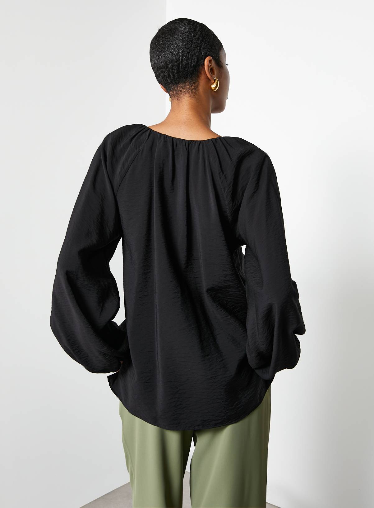 For All the Love Tie Neck Volume Blouse 10 - Image 6