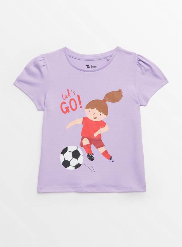 Lilac Football Graphic T-Shirt 1-2 years