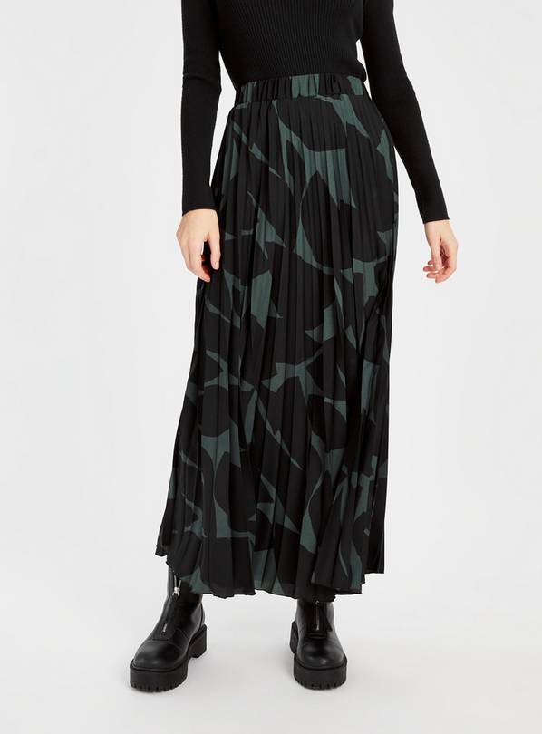 Little mistress geo print cheap belted pleated skirt midi dress