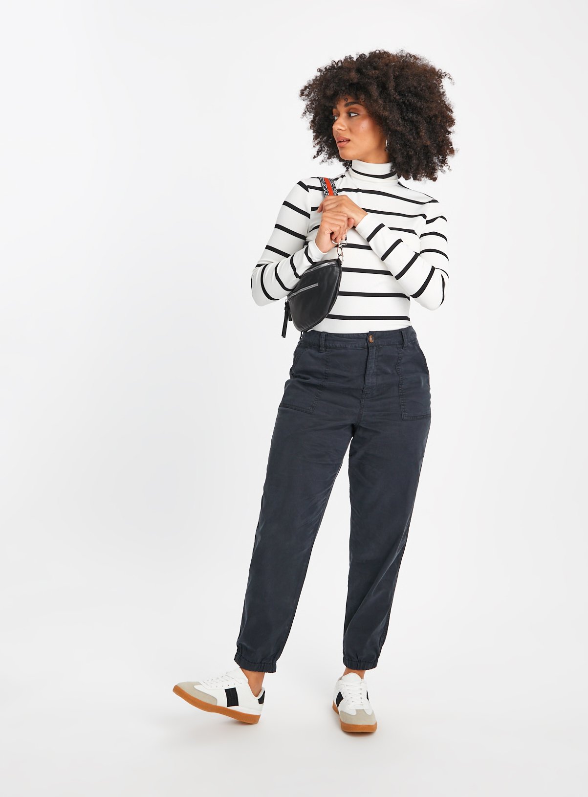Black Tea Dye Tapered Leg Trousers 20S - Image 2 thumbnail