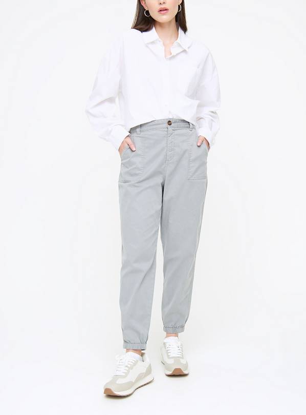 Grey Tea Dye Tapered Leg Trousers 16S