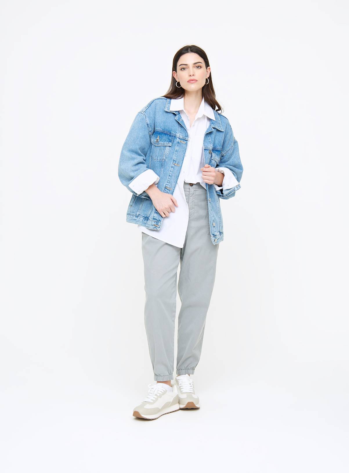 Grey Tea Dye Tapered Leg Trousers 12R - Image 2