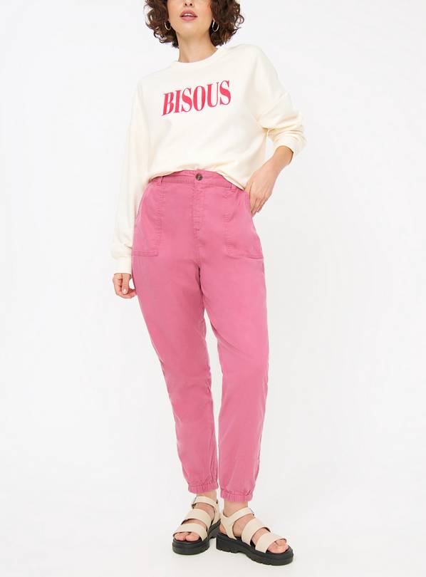 Pink Tea Dye Tapered Leg Trousers  8R