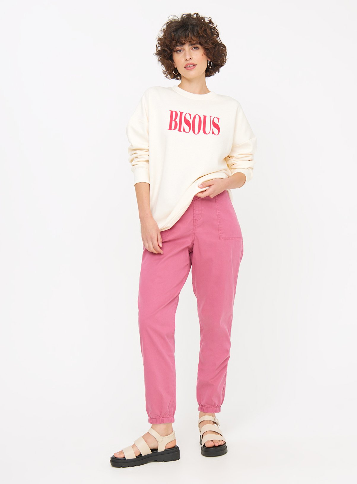 Pink Tea Dye Tapered Leg Trousers  20S - Image 2 thumbnail
