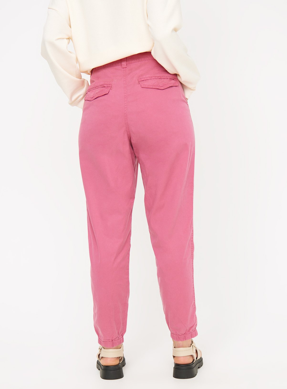 Pink Tea Dye Tapered Leg Trousers  20S - Image 4 thumbnail