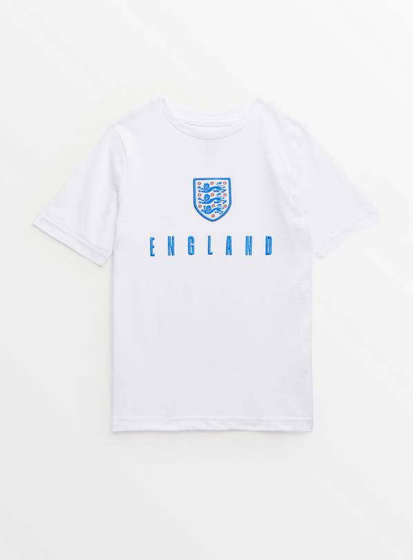 Official FA England White Football T-Shirt 8 years
