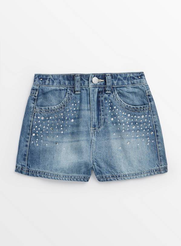  Rhinestone Embellished Denim Shorts 8 years