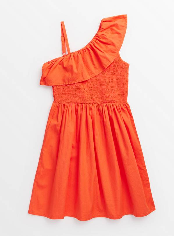 Orange Woven One Shoulder Dress 5 years