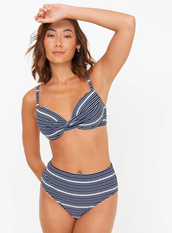 Striped high waisted bikini bottoms online