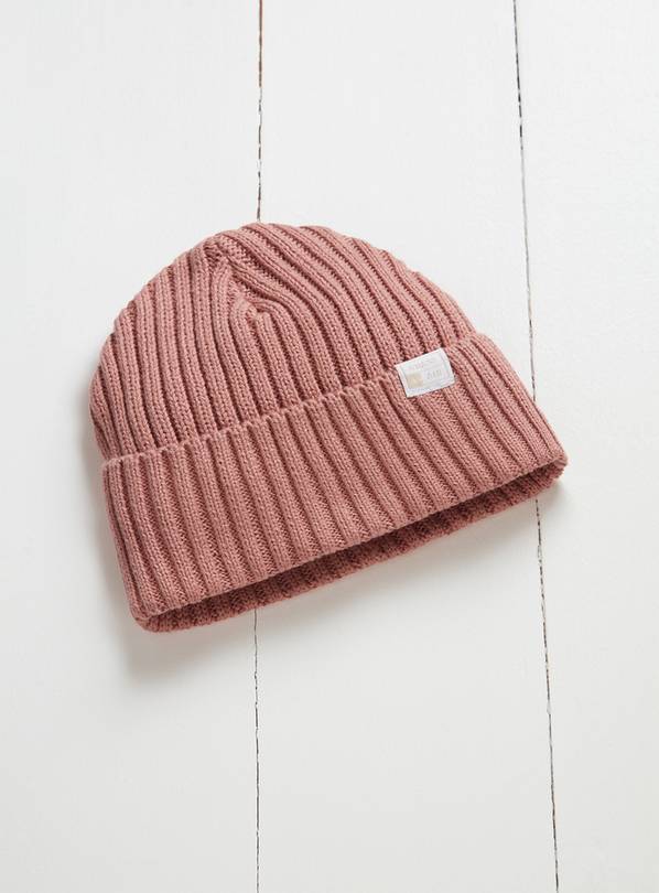 GRASS & AIR Chunky Knit Beanie Hat Rose 3-5 years