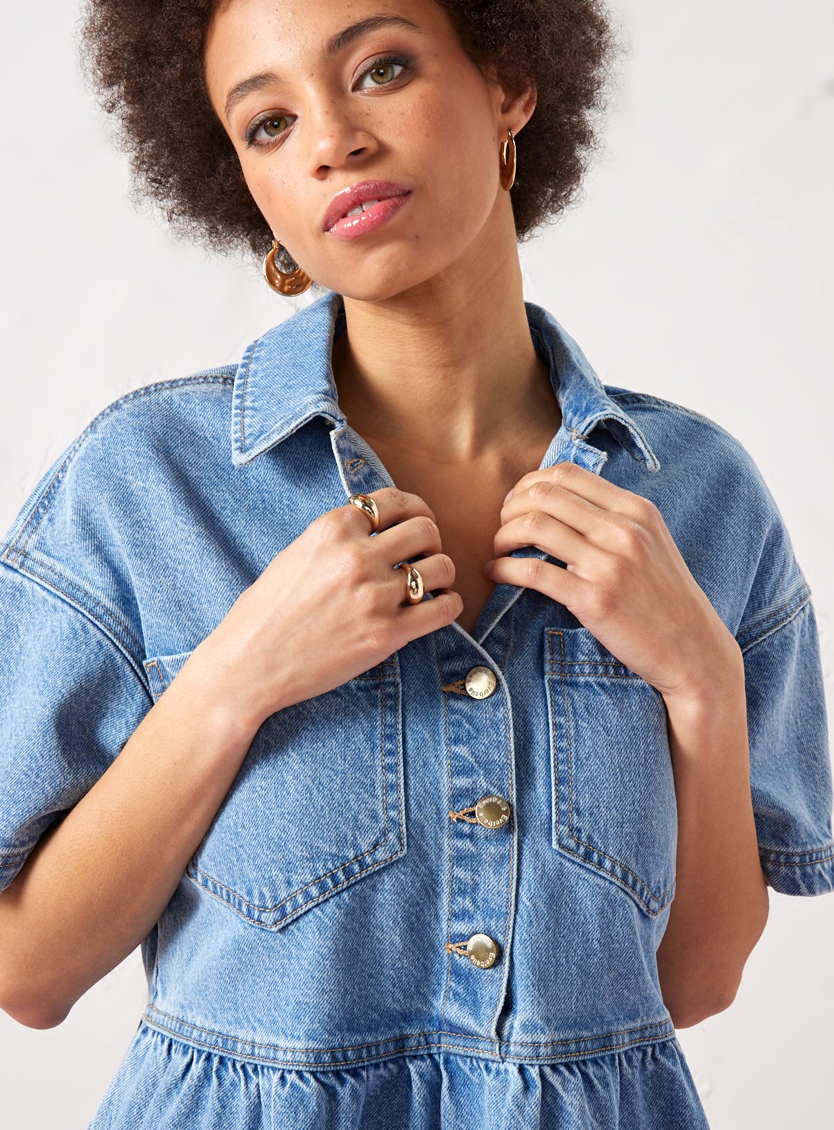 EVERBELLE Light Wash Denim Boxy Dress 18 - Image 2 thumbnail