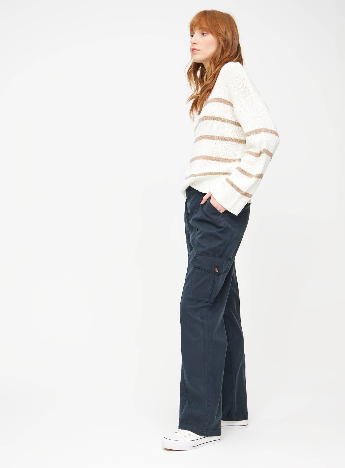Black Tea Dye Cargo Trousers 24L - Image 2