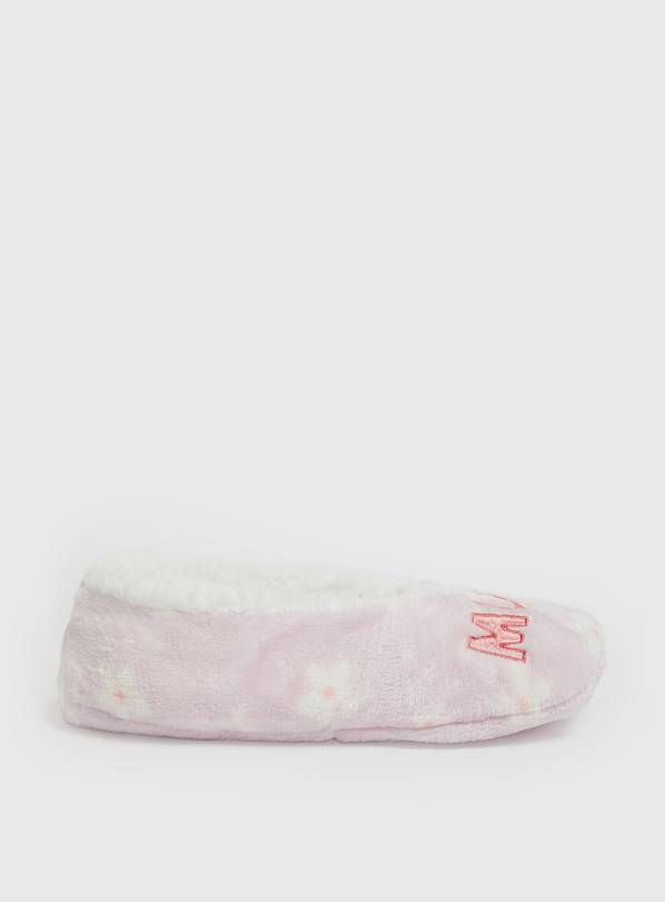 Mothers Day Lilac Daisy Ballerina Slippers 6-8