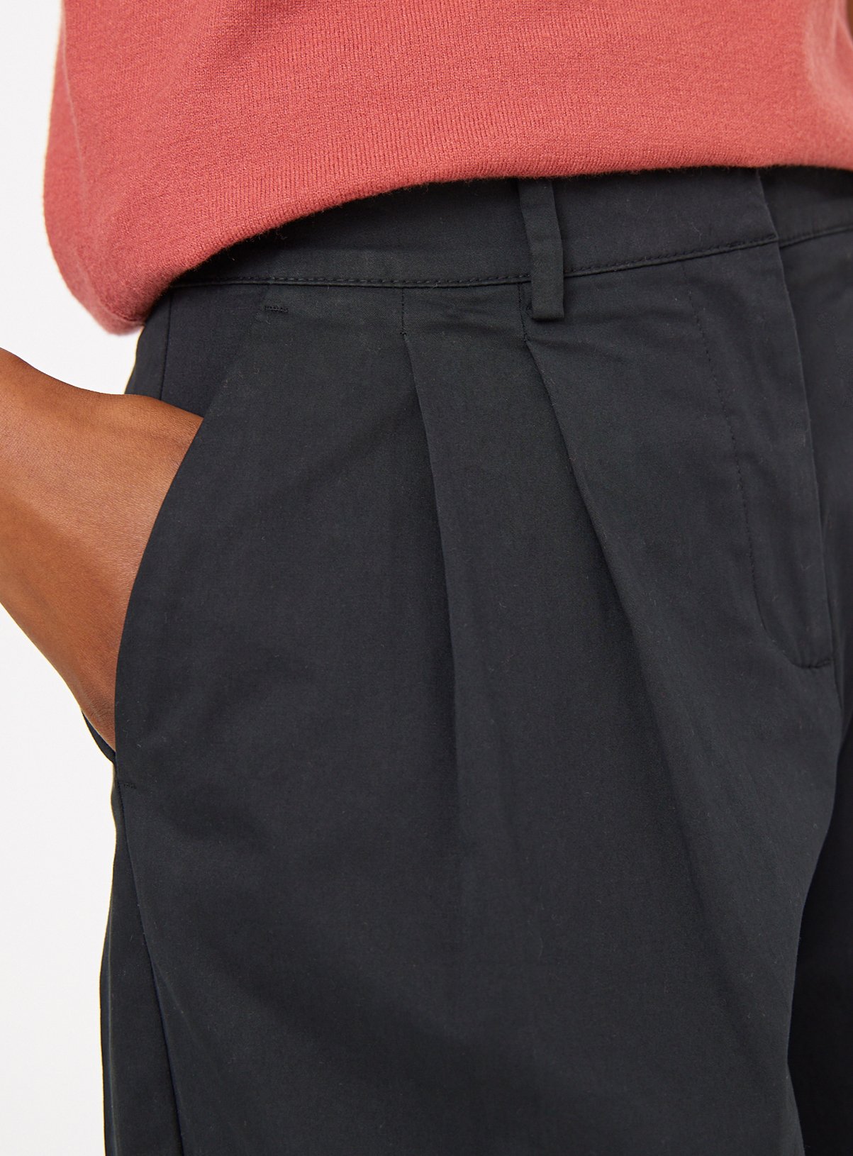 Black Barrel Leg Chino Trousers 10S - Image 3 thumbnail