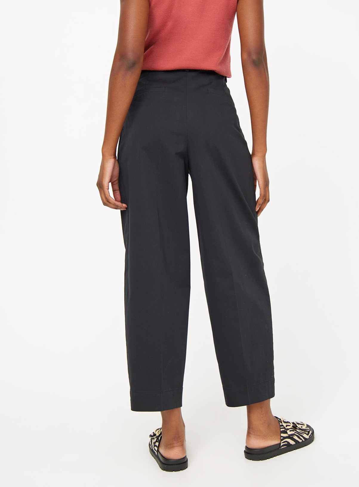 Black Barrel Leg Chino Trousers 10S - Image 4 thumbnail