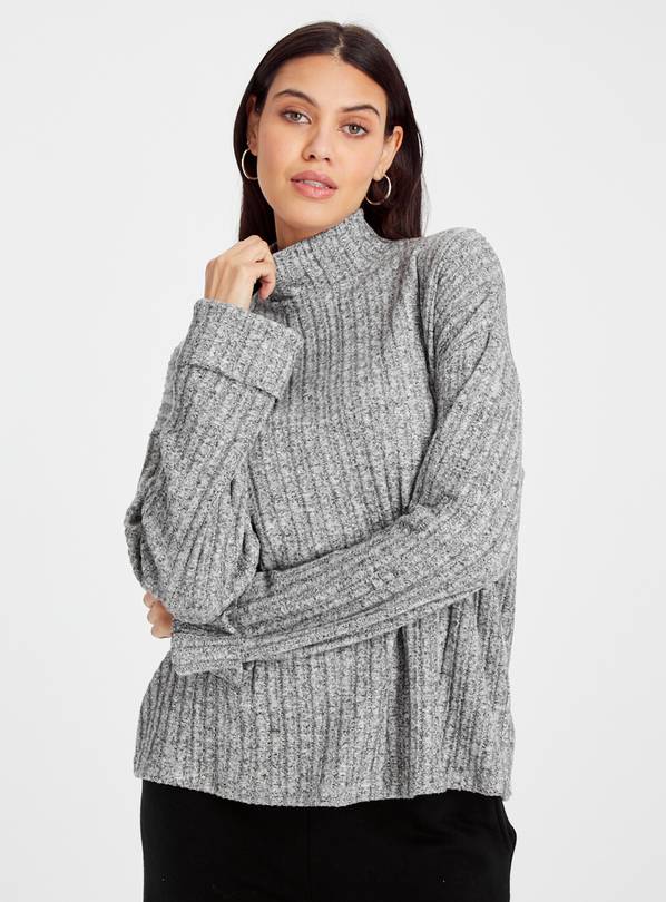 Grey Soft Touch Roll Neck Top 18