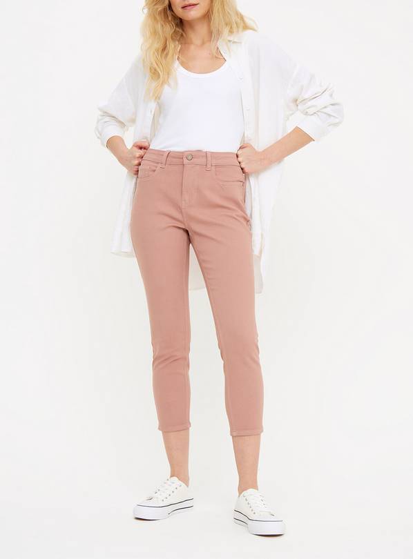 Pink Skinny Crop Jeans 14