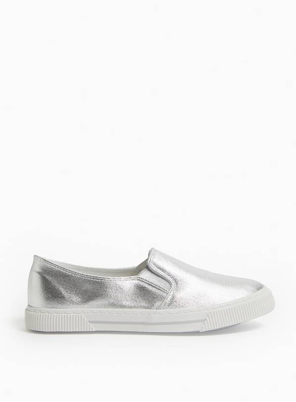 Metallic Silver Skater Trainers 7