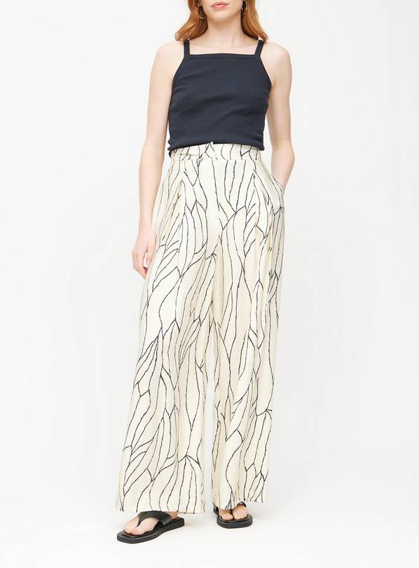 Swirl Print Ultra Wide Leg Coord Trousers 18