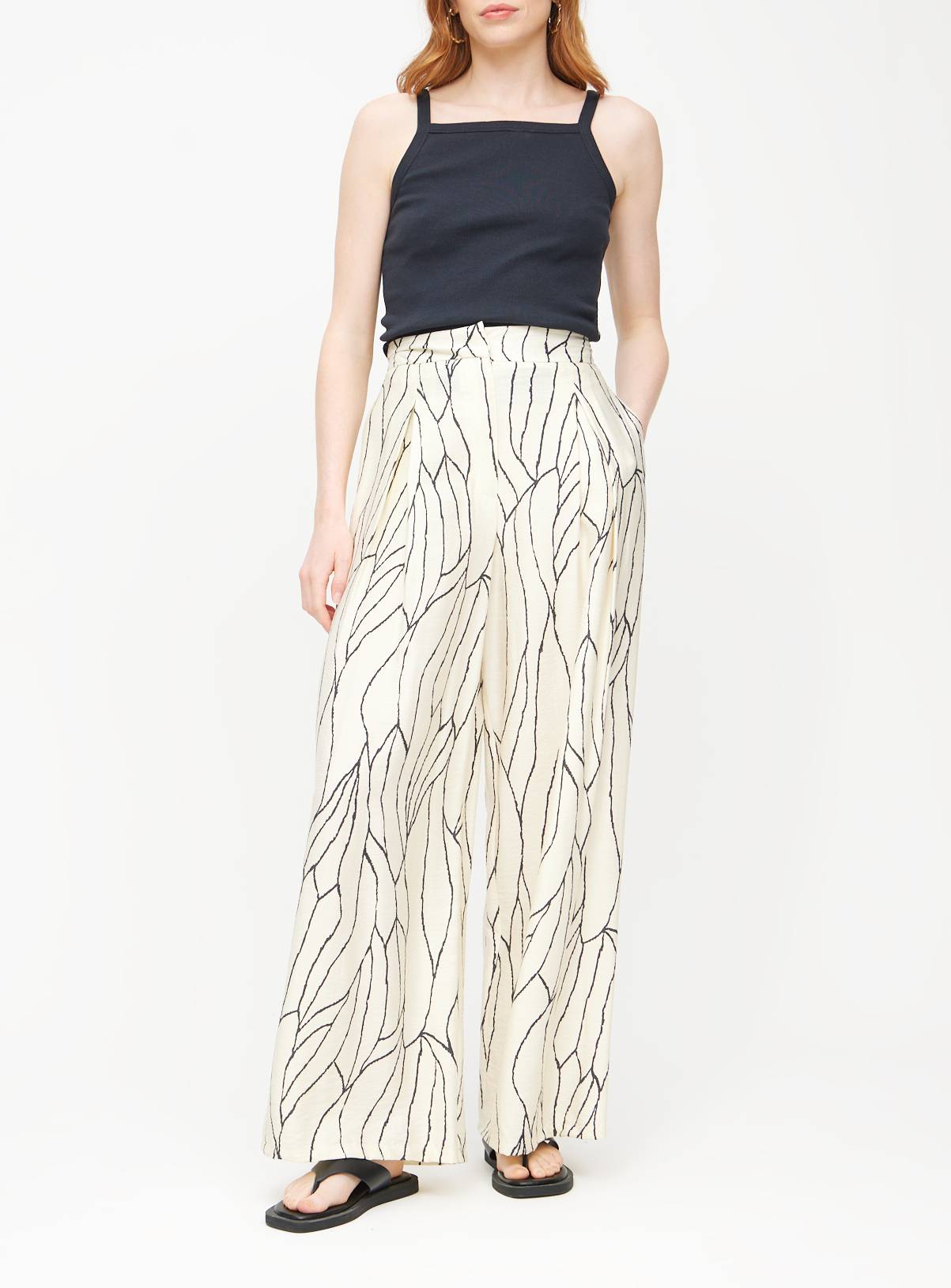 Swirl Print Ultra Wide Leg Coord Trousers 20 - Image 1