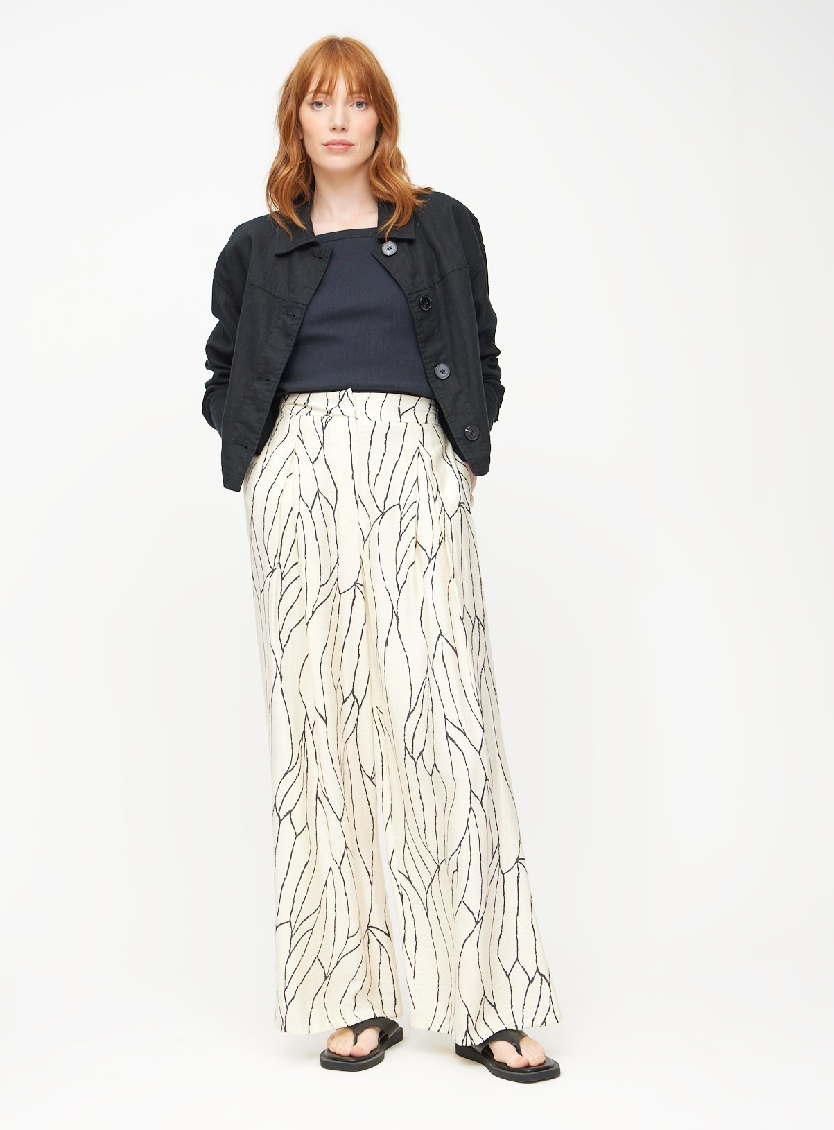 Swirl Print Ultra Wide Leg Coord Trousers 20 - Image 2 thumbnail