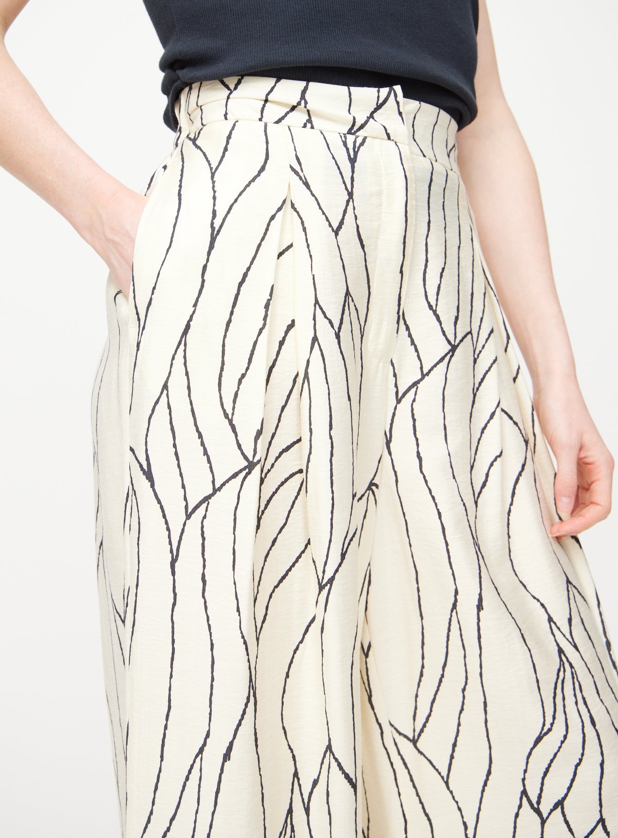 Swirl Print Ultra Wide Leg Coord Trousers 20 - Image 3 thumbnail
