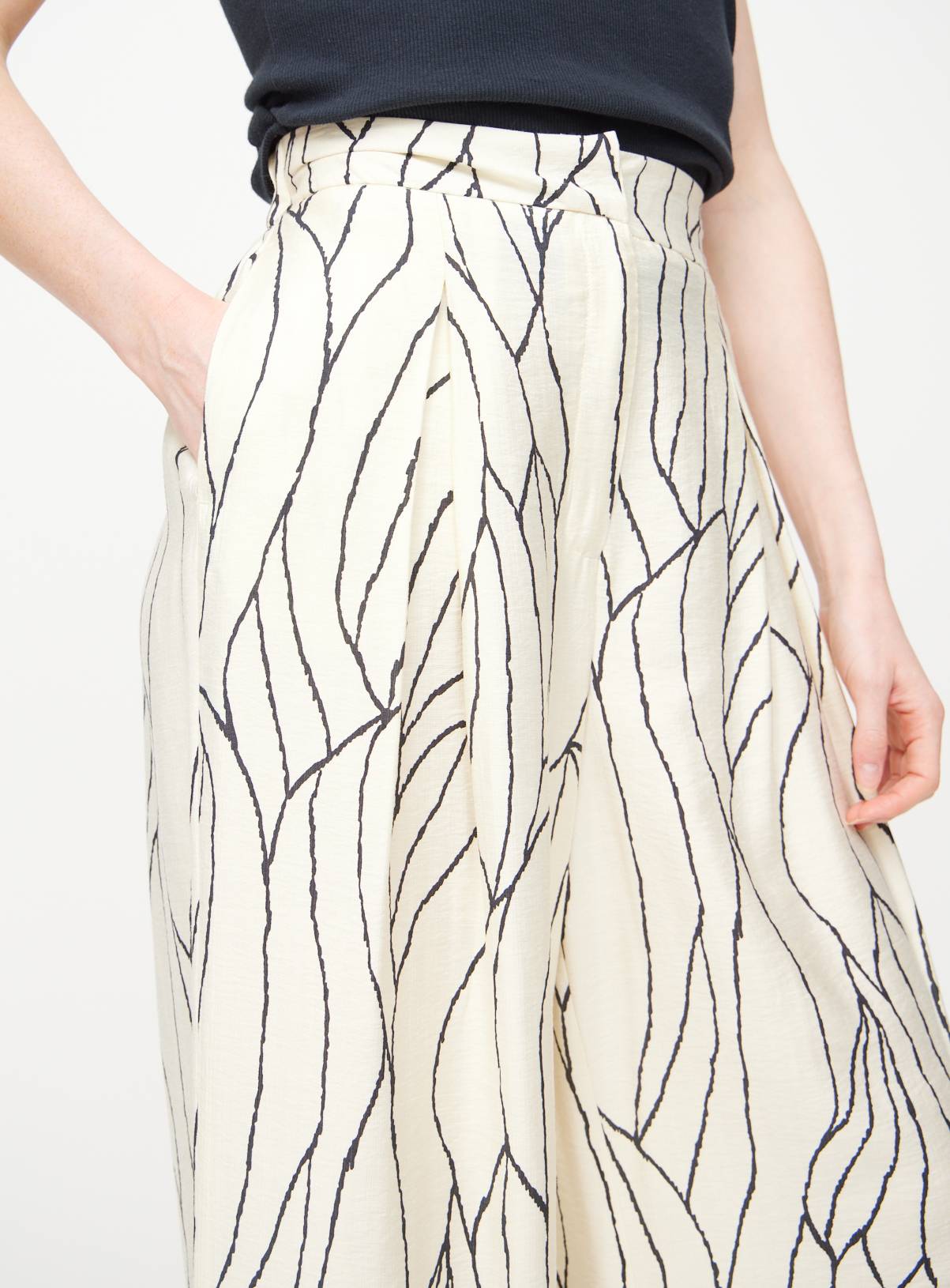 Swirl Print Ultra Wide Leg Coord Trousers 20 - Image 3