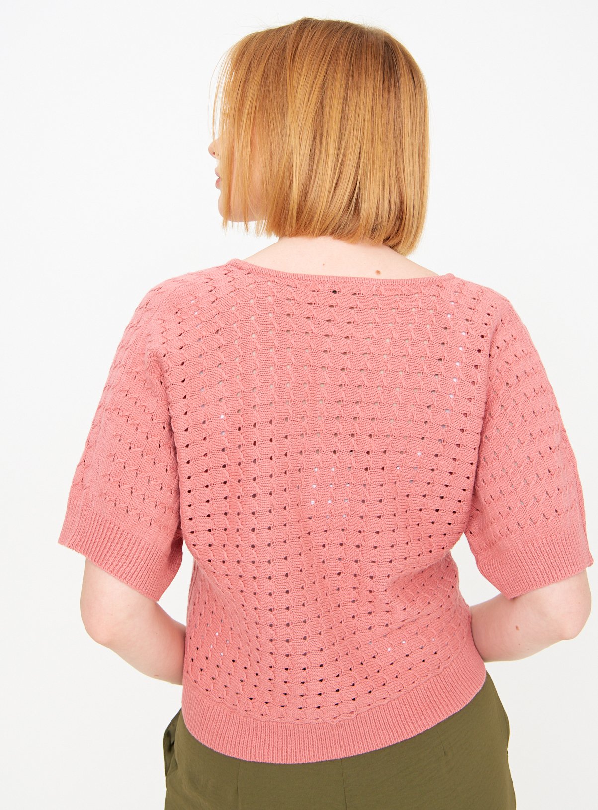 Pink Pointelle Short Sleeve Cardigan 16 - Image 4 thumbnail