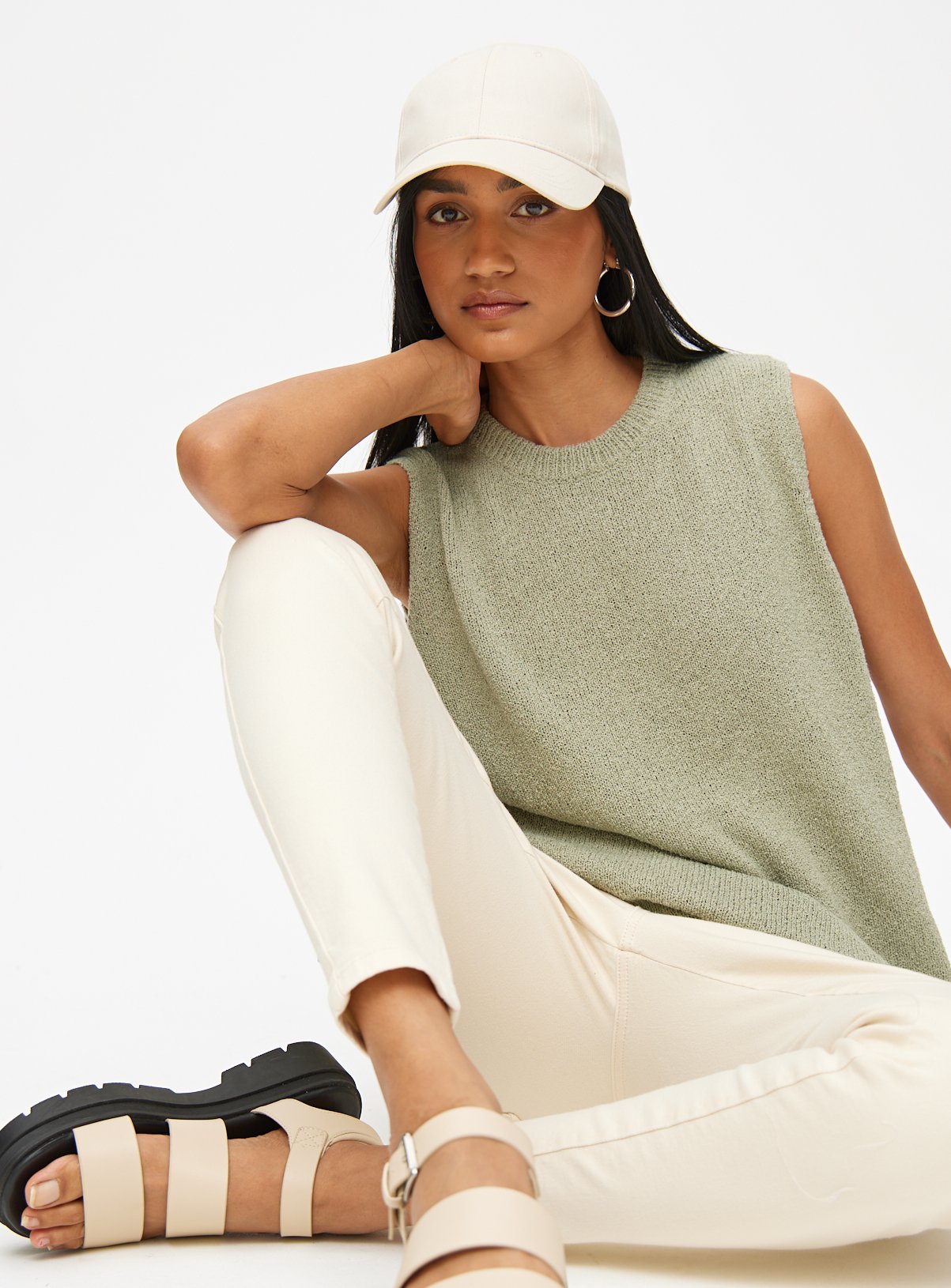 Khaki Boucle Tank Top 8 - Image 2 thumbnail