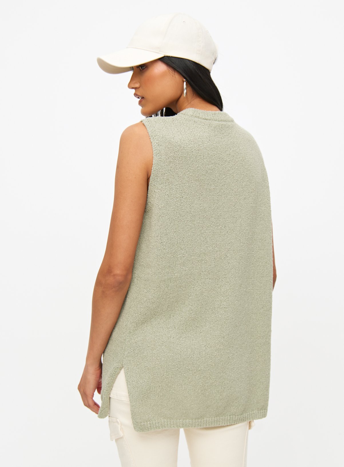 Khaki Boucle Tank Top 8 - Image 4 thumbnail