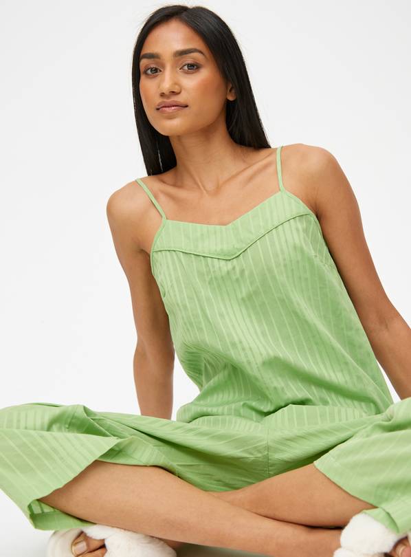 Green Tonal Stripe Cami Pyjamas 16