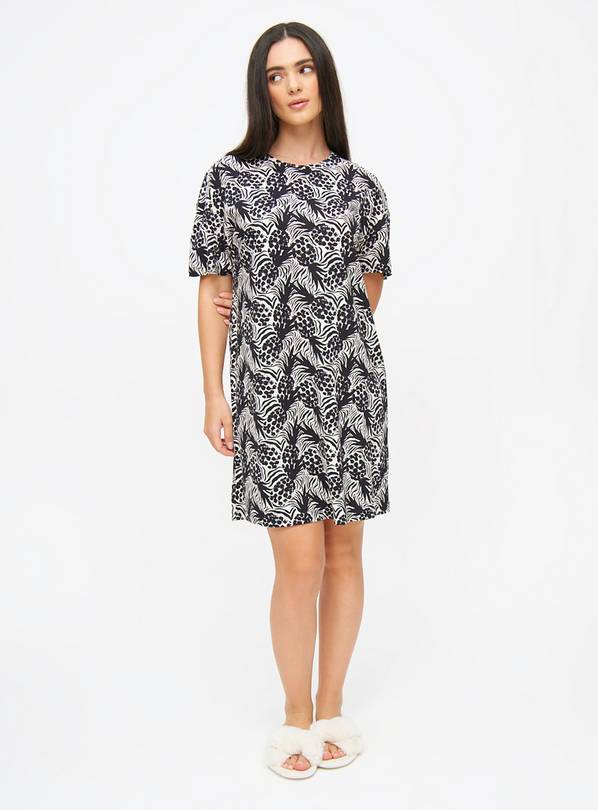 Navy Mono Pineapple Print Nightdress XL