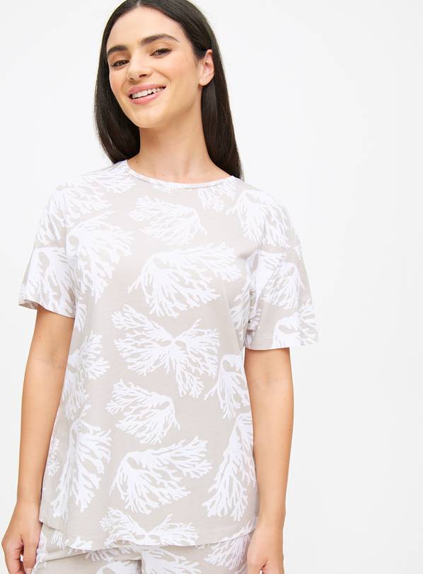 Stone Coral Print Coord Pyjama Top XXL