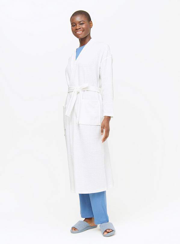 White Waffle Dressing Gown M