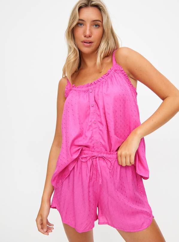 Bright Pink Dobby Pyjamas  10