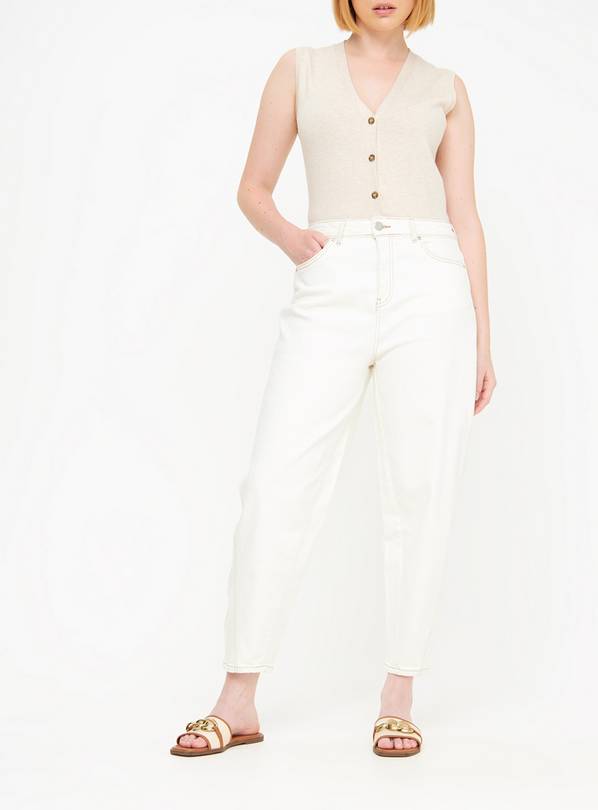 Cream Barrel Leg Jeans 16R