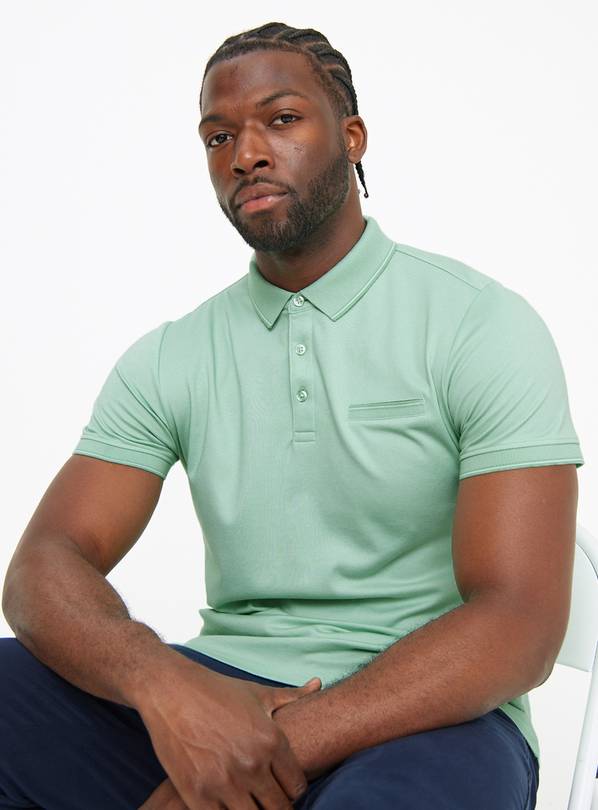 Green Two Tone Polo Shirt XL