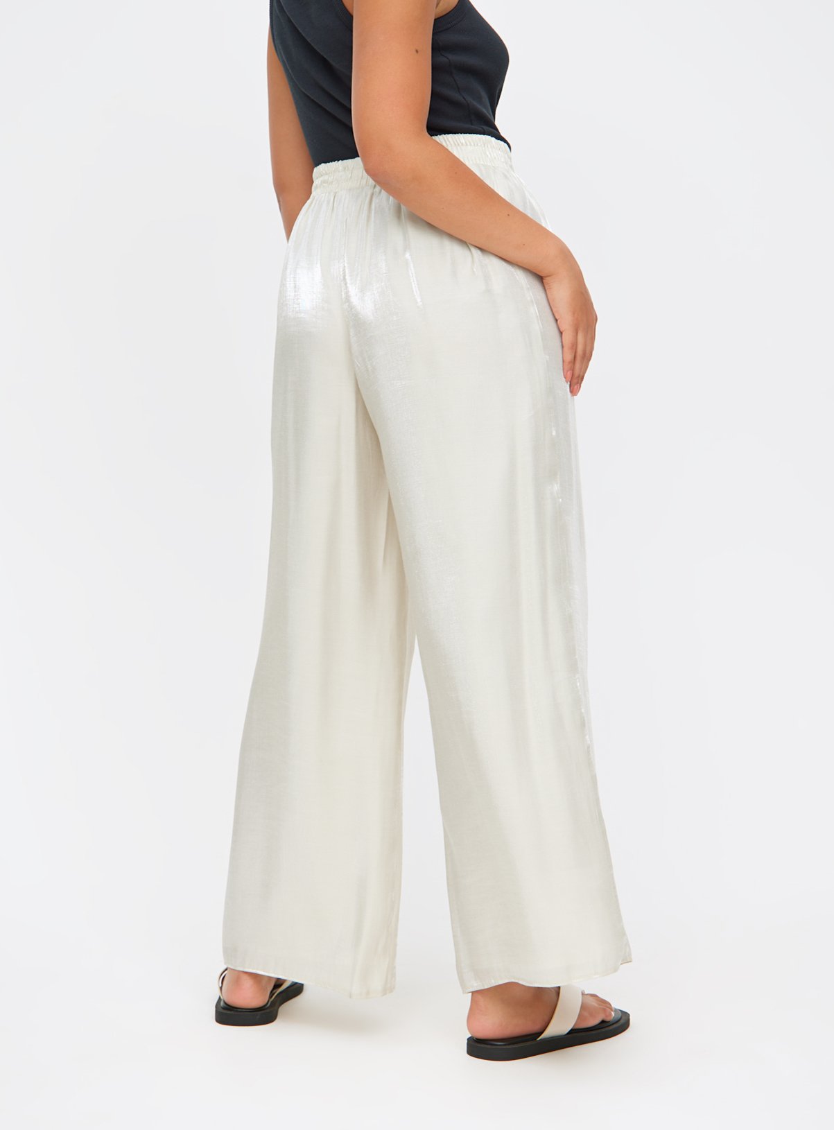 Champagne Shimmer Wide Leg Trousers 10 - Image 4 thumbnail