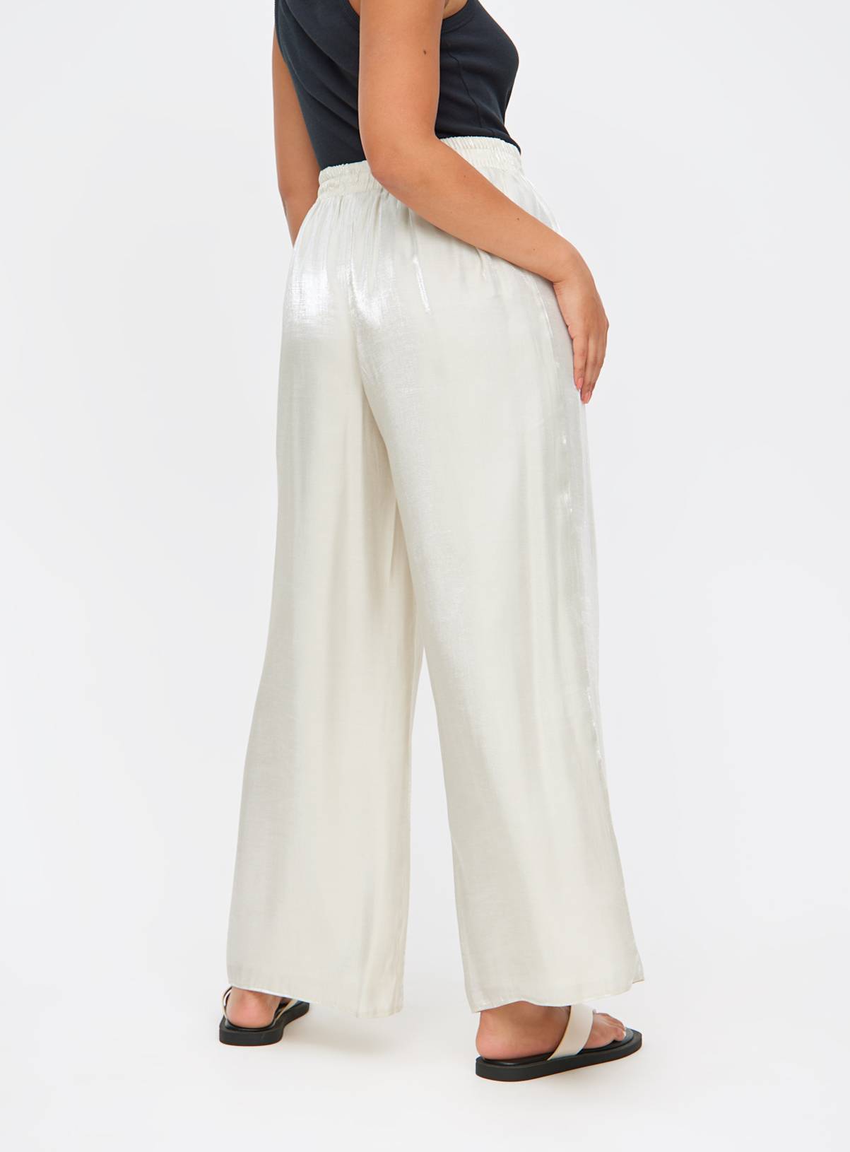Champagne Shimmer Wide Leg Trousers 10 - Image 4