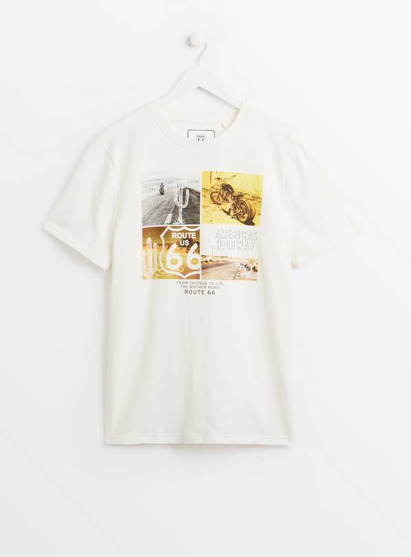 White Route 66 Graphic T-Shirt S
