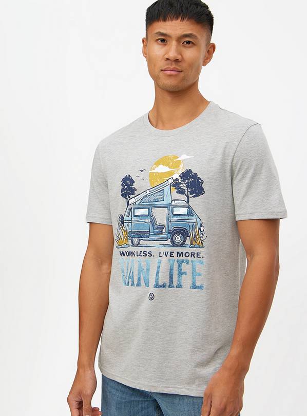 Volkswagen Grey Van Life Graphic T-Shirt L