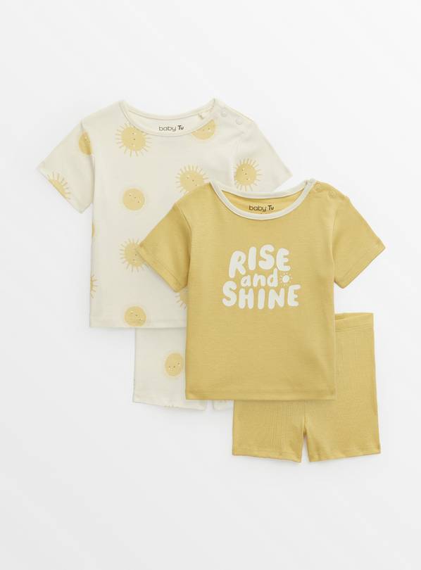 Yellow Sunshine Organic Pyjamas 2 Pack 9-12 months