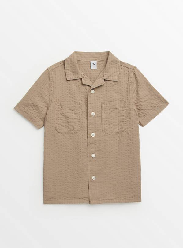 Khaki Textured Short Sleeve Shirt 5 years