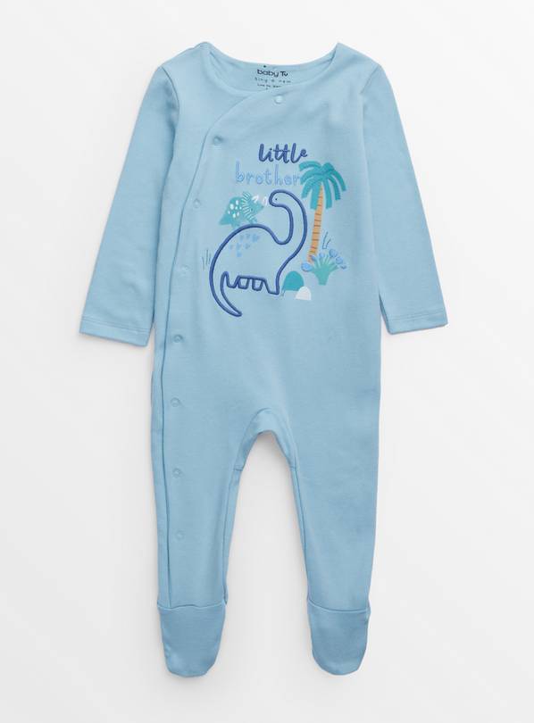 Blue Little Brother Print Long Sleeve Sleepsuit 3-6 months
