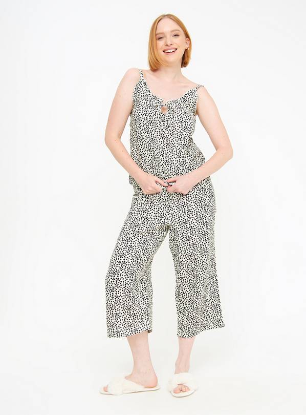 Monochrome Spot Print Double Cloth Pyjamas 16