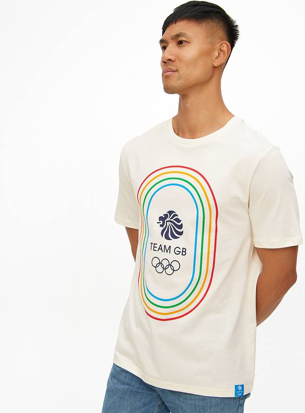 Team GB Cream Graphic Print T-Shirt L