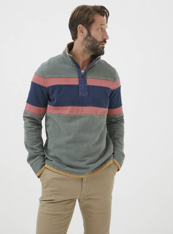 FATFACE Airlie Chest Stripe Sweatshirt S